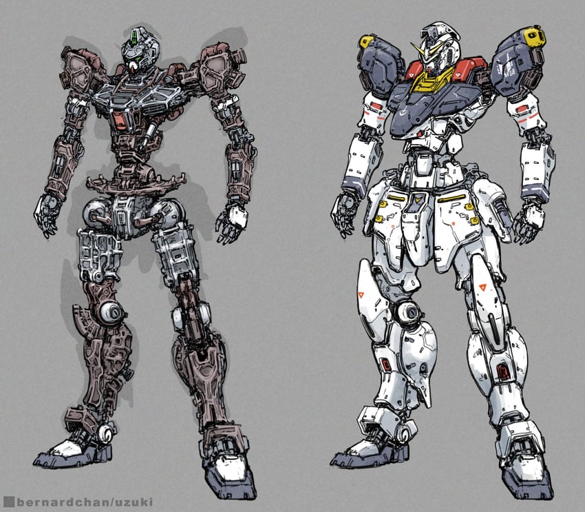 rx-78-2 gundam (original and 2 more) drawn by uzuki_(uzukinokaze)
