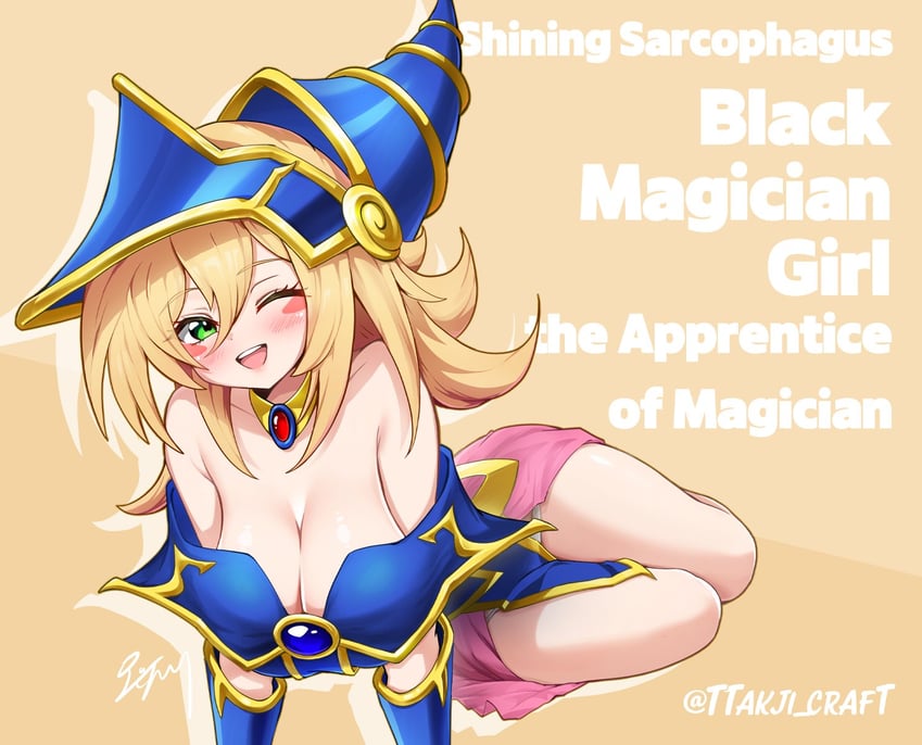dark magician girl and dark magician girl the magician's apprentice (yu-gi-oh!) drawn by ttakji_craft