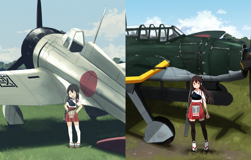 akagi and akagi kai ni (kantai collection) drawn by annin_musou