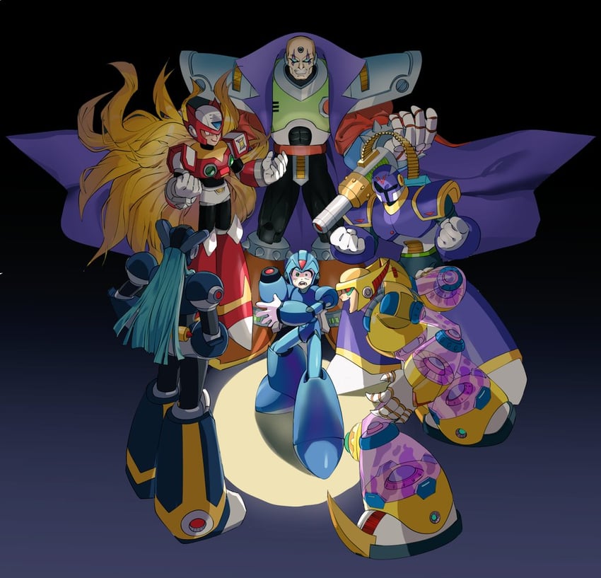 zero, x, sigma, vile, dynamo, and 1 more (mega man and 4 more) drawn by nanhui_aria