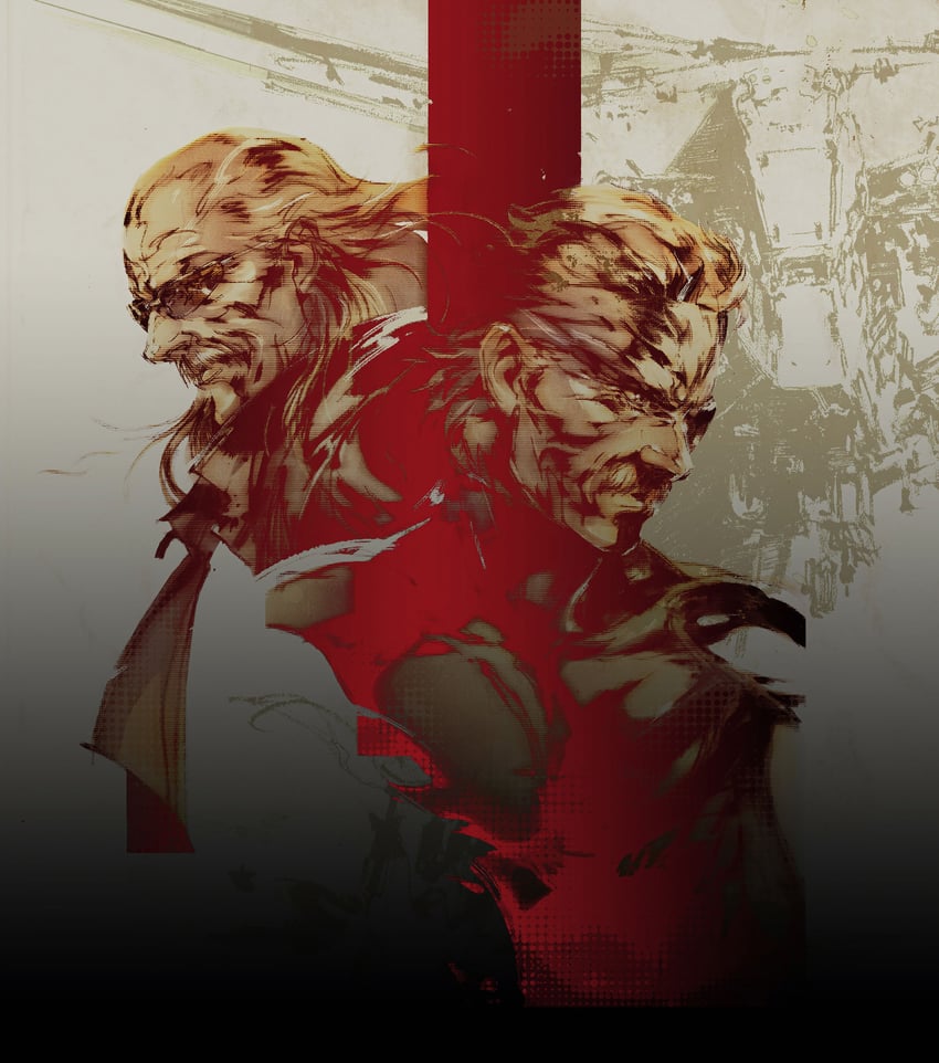 old snake and liquid ocelot (metal gear and 1 more) drawn by shinkawa_youji