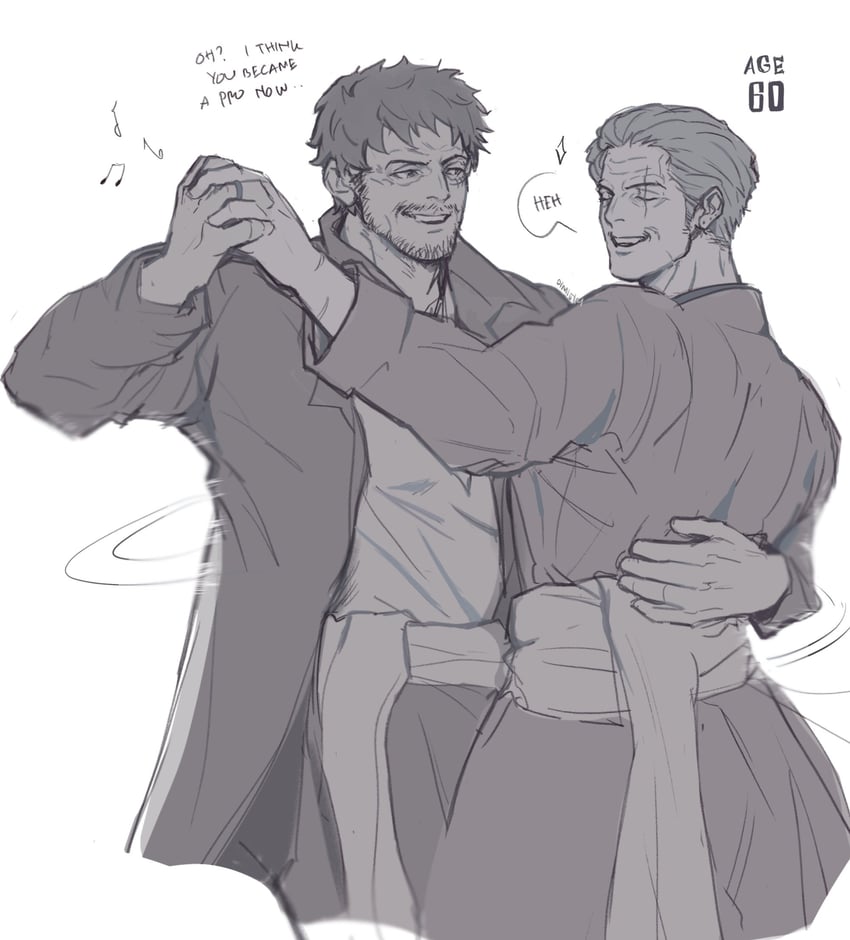 monkey d. luffy and roronoa zoro (one piece) drawn by dimigiri