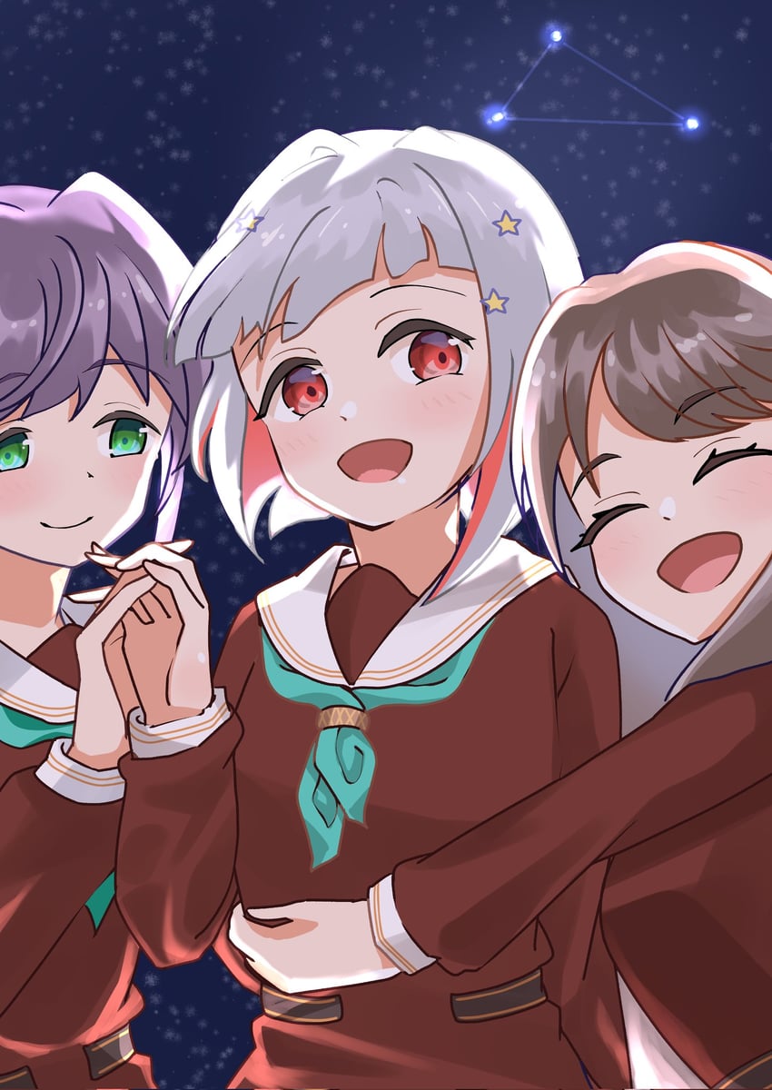fujishima megumi, otomune kozue, and yugiri tsuzuri (love live! and 1 more) drawn by corocoro567