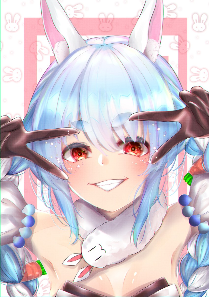 usada pekora and don-chan (hololive) drawn by urotare