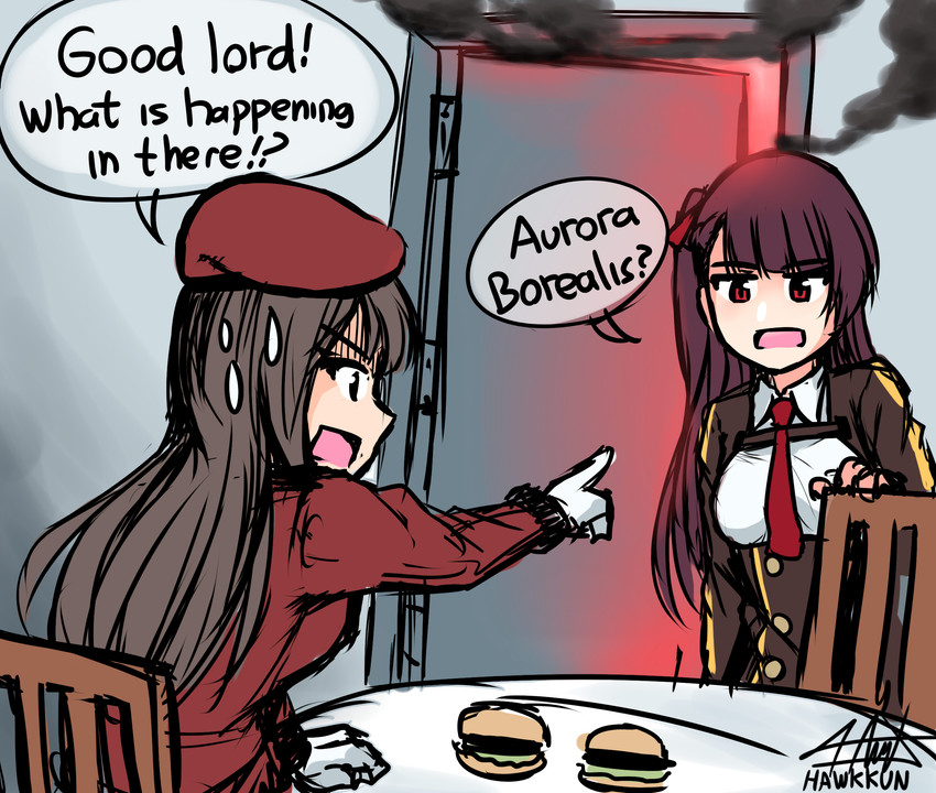 wa2000 and female commander (girls' frontline and 1 more) drawn by senpaihawkkun