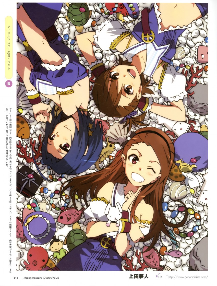minase iori, miura azusa, and futami ami (idolmaster and 1 more) drawn by ueda_yumehito