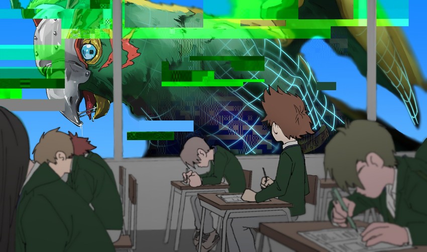 yagami taichi and parrotmon (digimon and 1 more) drawn by tantanmen