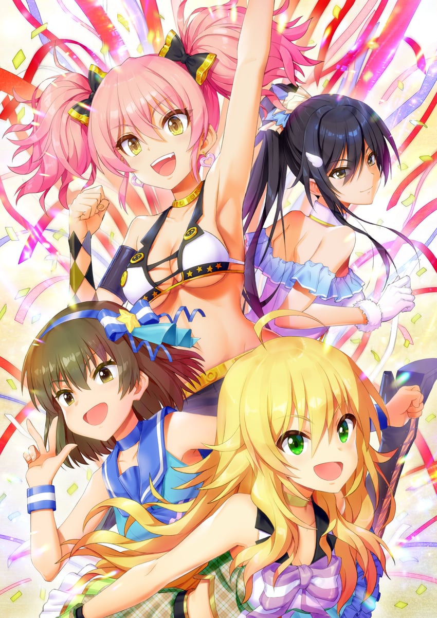 hoshii miki, jougasaki mika, shirase sakuya, and nagayoshi subaru (idolmaster and 3 more) drawn by zless