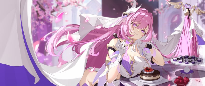 elysia (honkai and 1 more) drawn by doge_onion