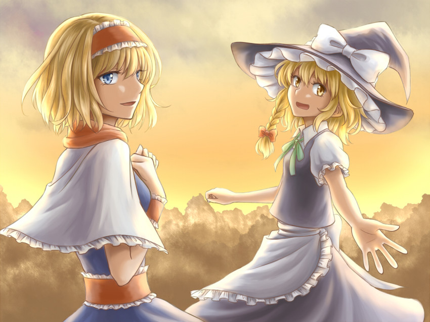 kirisame marisa and alice margatroid (touhou) drawn by nip_to_chip