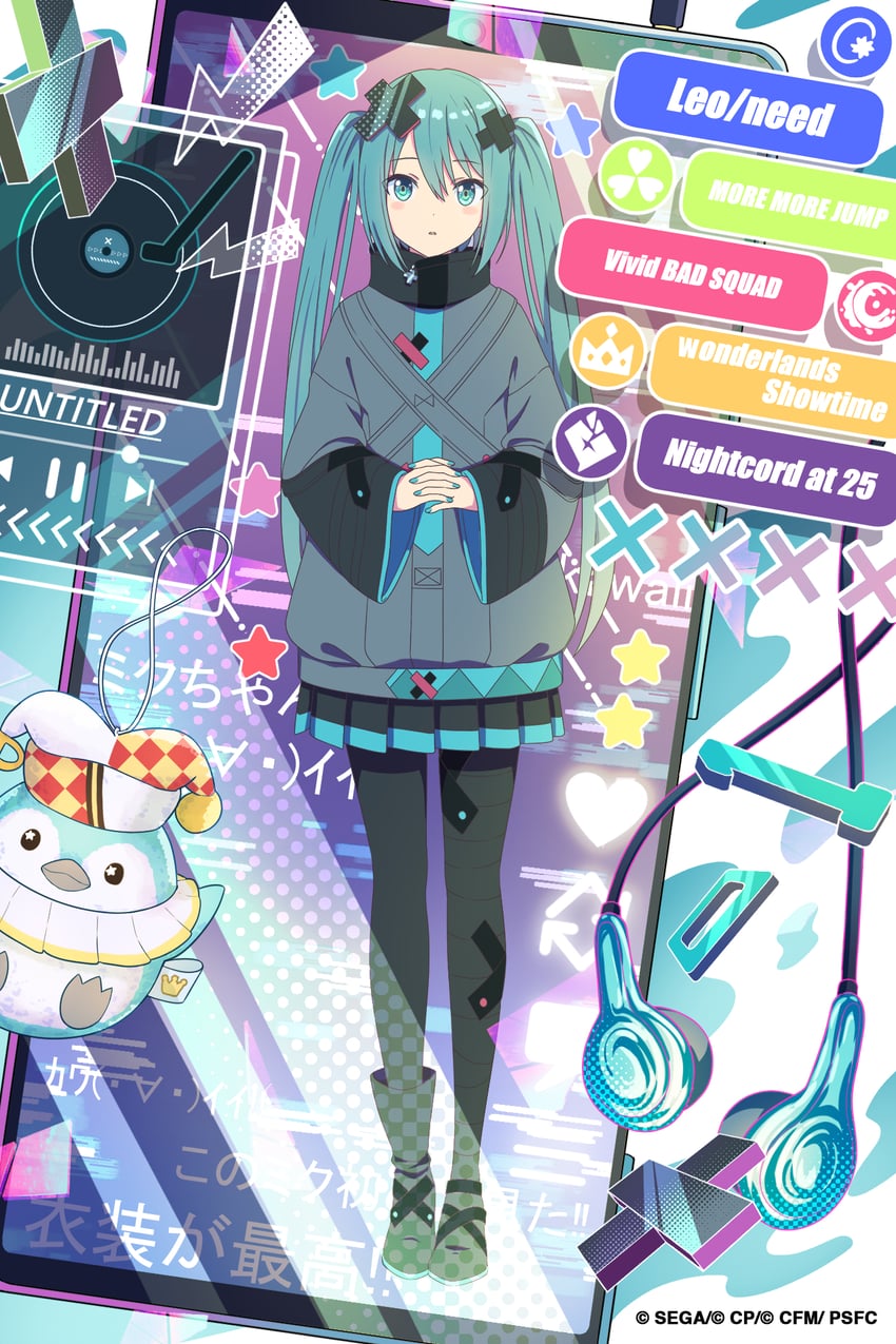 hatsune miku, batsu miku, and phenny (vocaloid and 2 more) drawn by aoi_eno