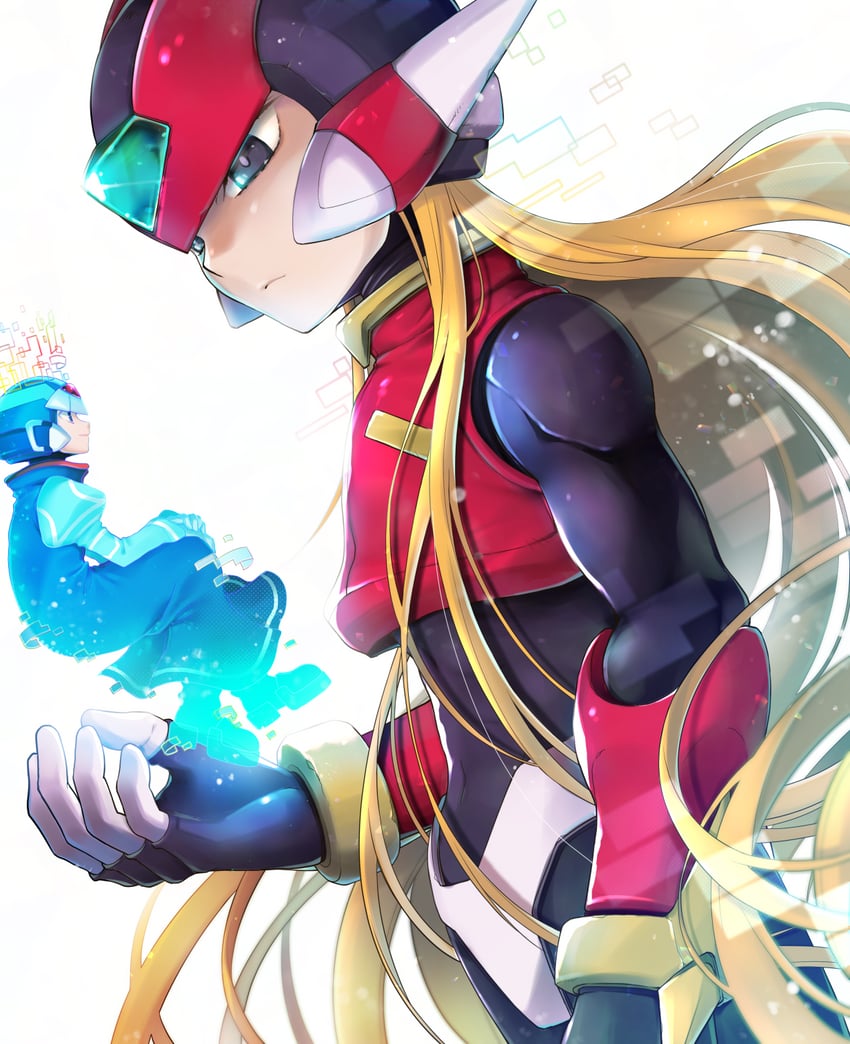 zero, x, zero(z), and cyber elf x (mega man and 1 more) drawn by makinan