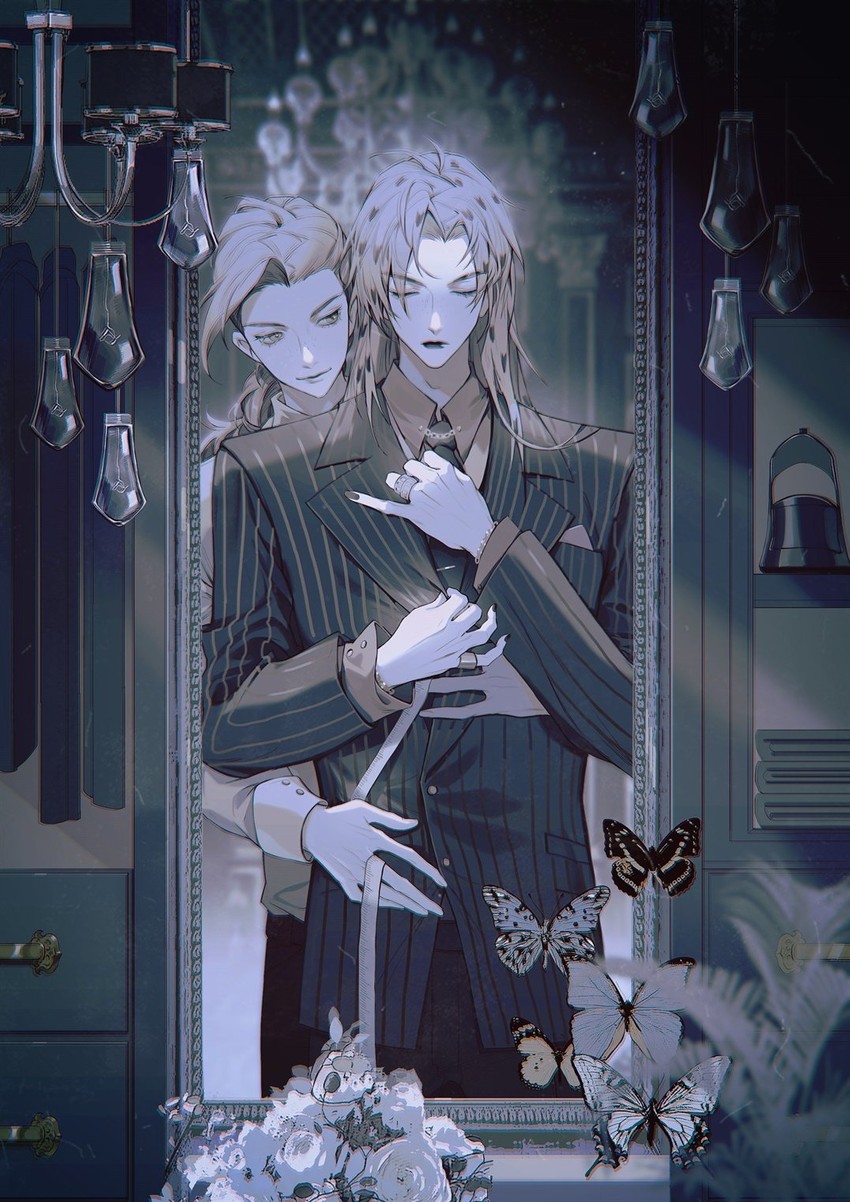 diavolo and vinegar doppio (jojo no kimyou na bouken and 1 more) drawn by youamo