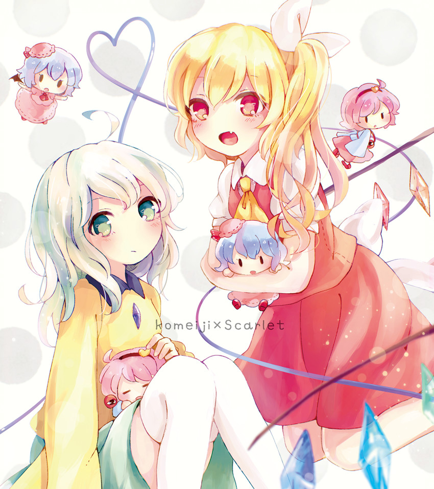 remilia scarlet, flandre scarlet, komeiji koishi, and komeiji satori (touhou) drawn by nig_18