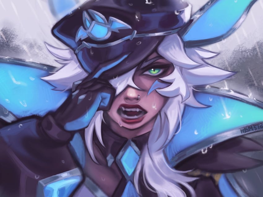 xayah and battle bat xayah (league of legends) drawn by kisume_to