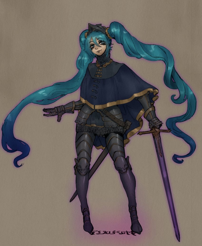 hatsune miku (vocaloid and 1 more) drawn by ministerovvox
