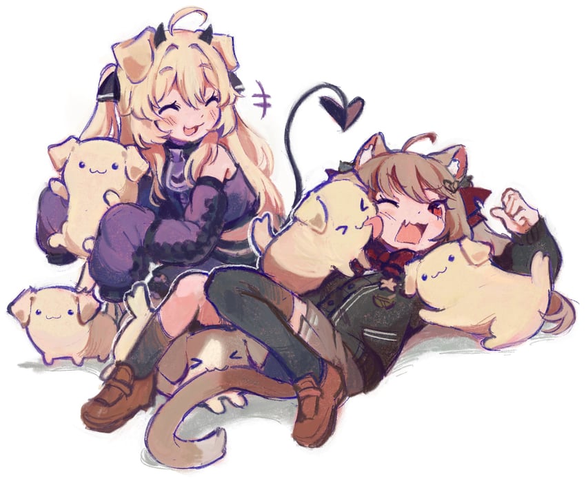 evil neuro-sama, cerber, and minawan (indie virtual youtuber and 1 more) drawn by pasharuu