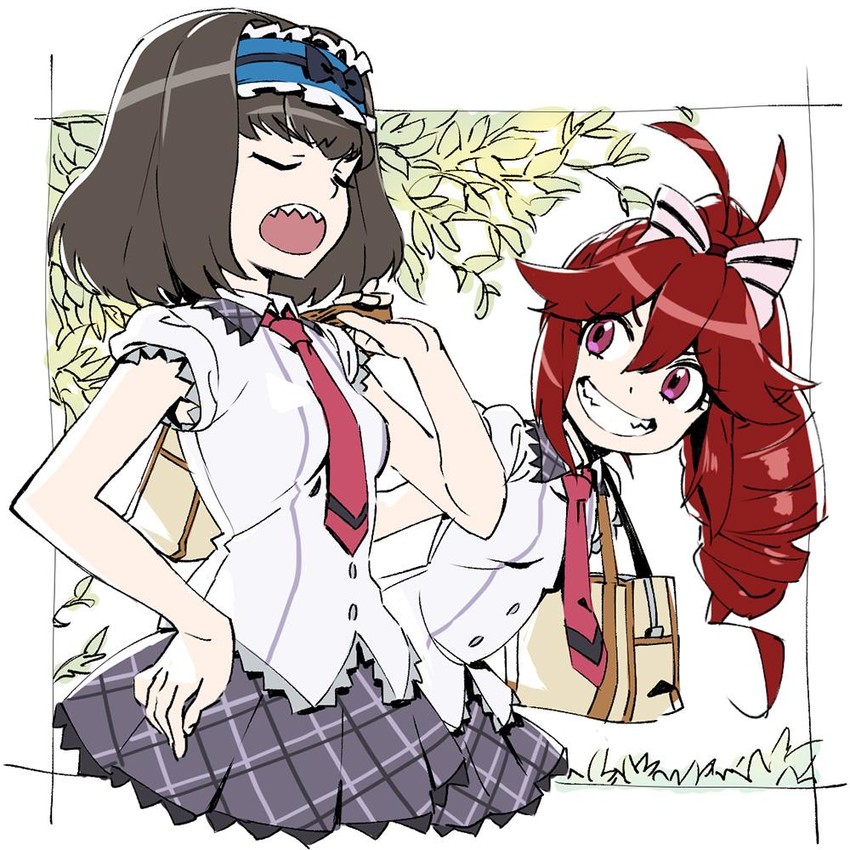 garie tuman and micha jawkan (senki zesshou symphogear) drawn by murakami_hisashi