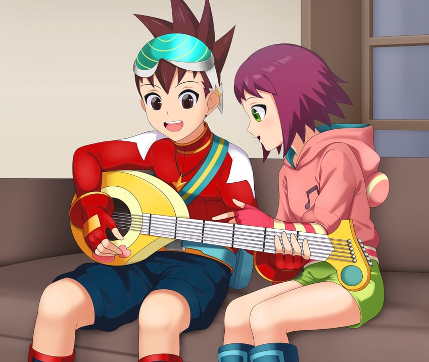 sonia strumm and geo stelar (mega man and 1 more) drawn by jwc_vevo