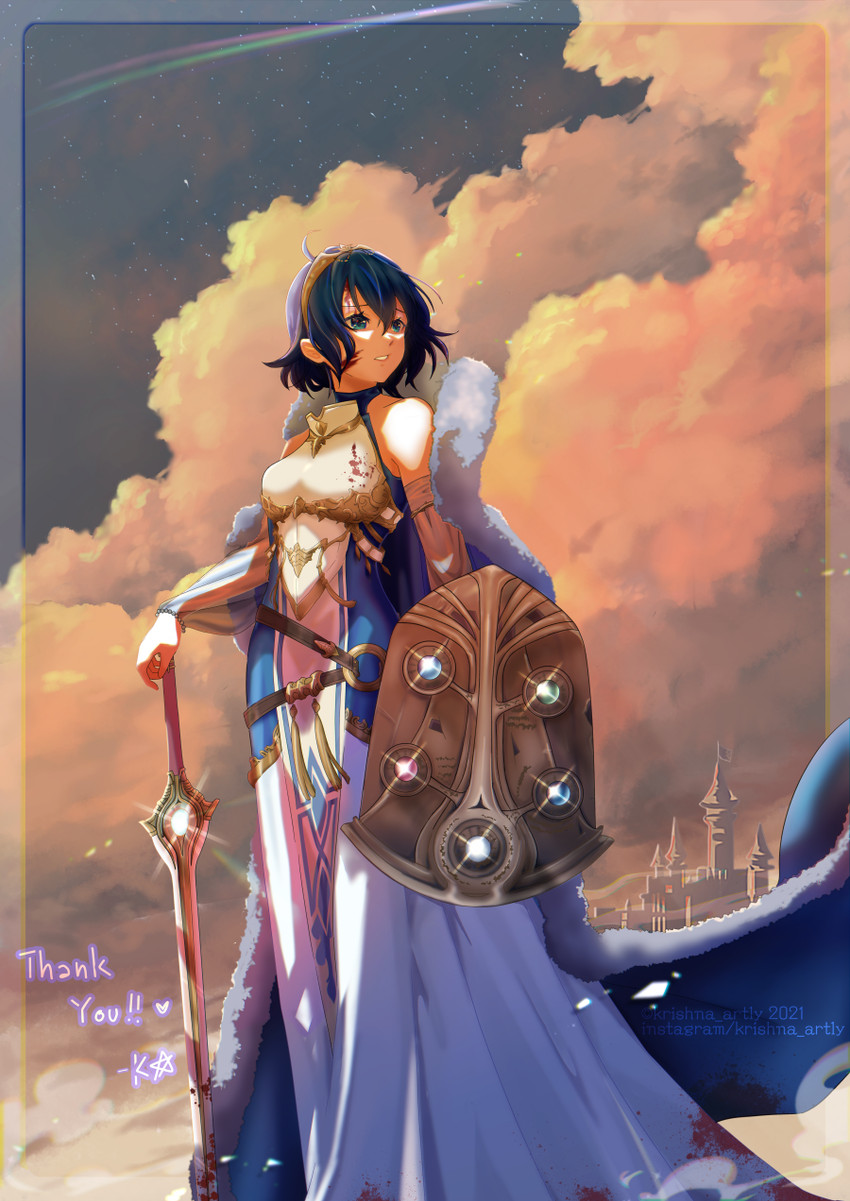 lucina and female morgan (fire emblem and 2 more) drawn by krishna_artly