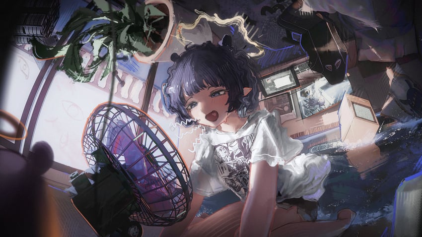 ninomae ina'nis and takodachi (hololive and 1 more) drawn by greedice