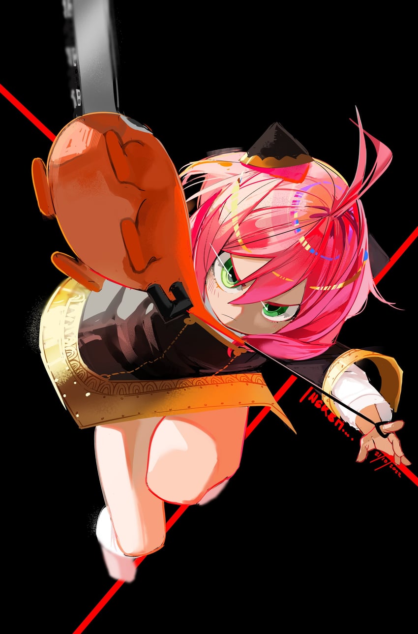 anya and pochita (chainsaw man and 1 more) drawn by tngkbmarlon