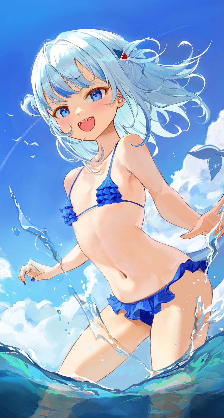 gawr gura (hololive and 1 more) drawn by dalgom0128