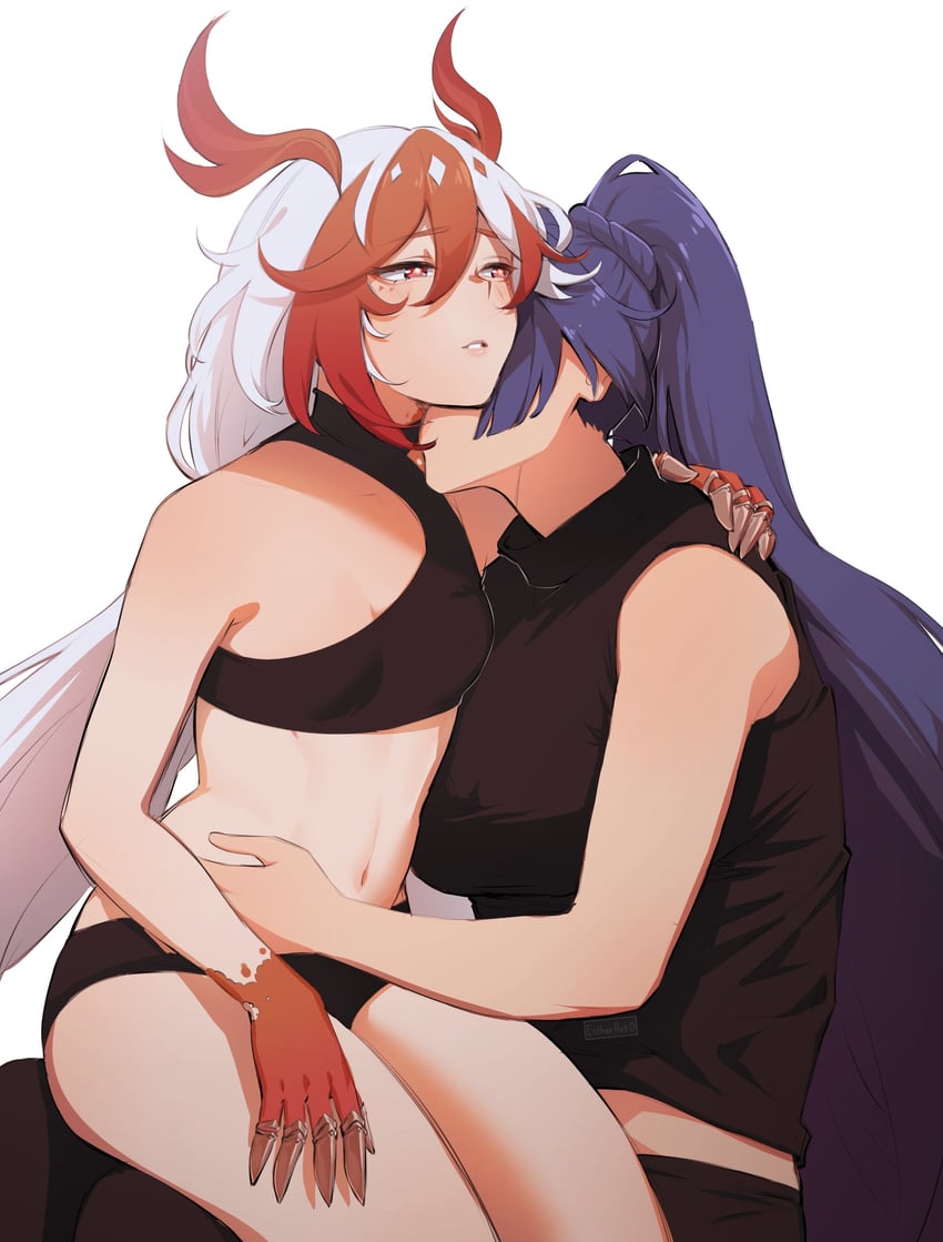 raiden mei and fu hua (honkai and 1 more) drawn by estherart0