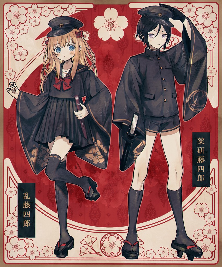 midare toushirou and yagen toushirou (touken ranbu) drawn by abandon_ranka