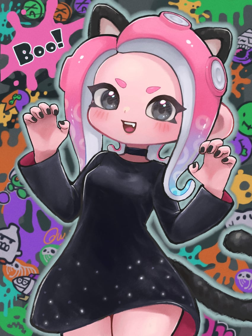octoling player character and octoling girl (splatoon) drawn by oekakirisuke