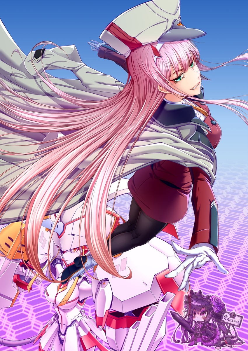 zero two and strelizia (darling in the franxx) drawn by elysion_(1624528315)