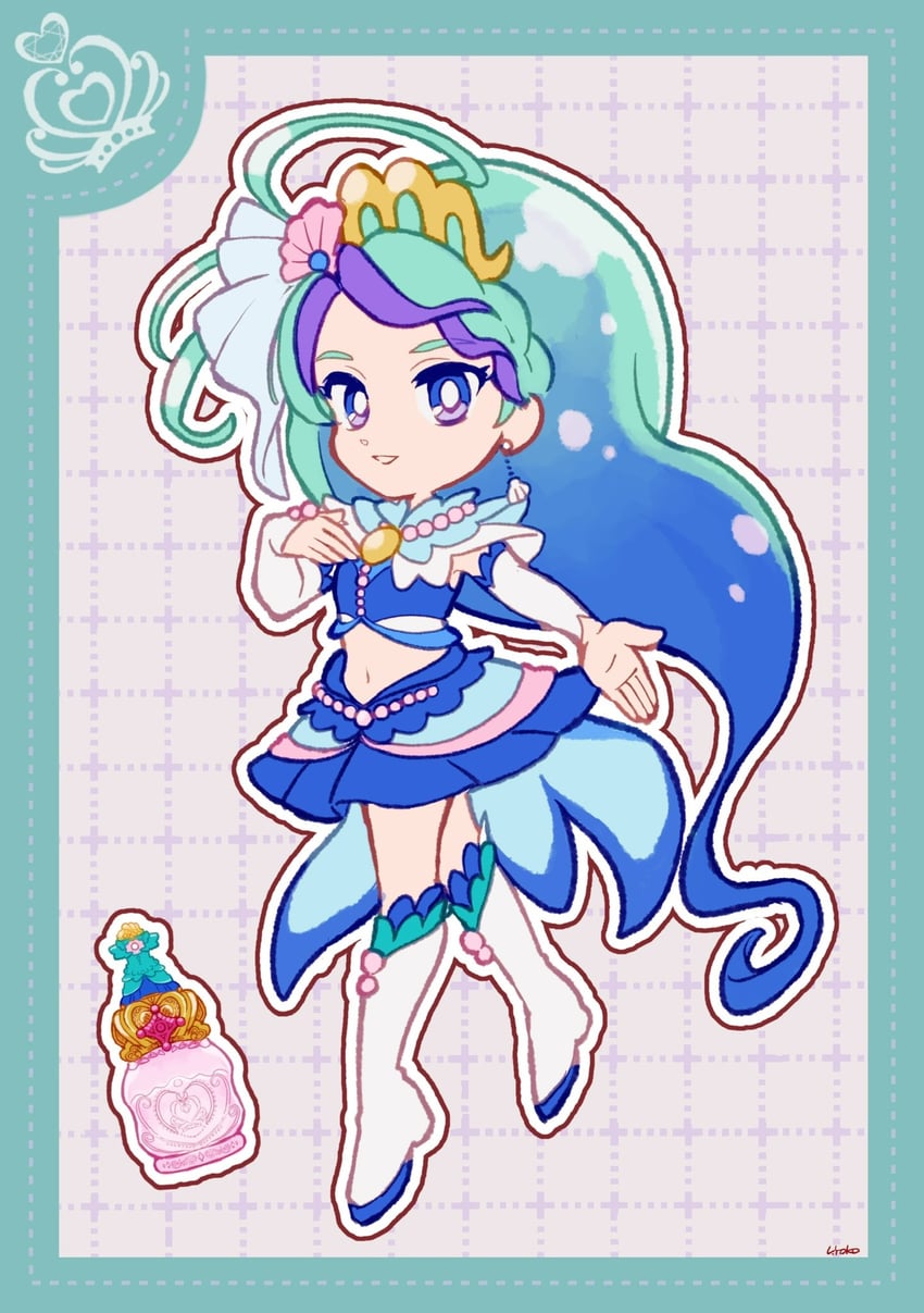 kaidou minami and cure mermaid (precure and 1 more) drawn by uwded_207