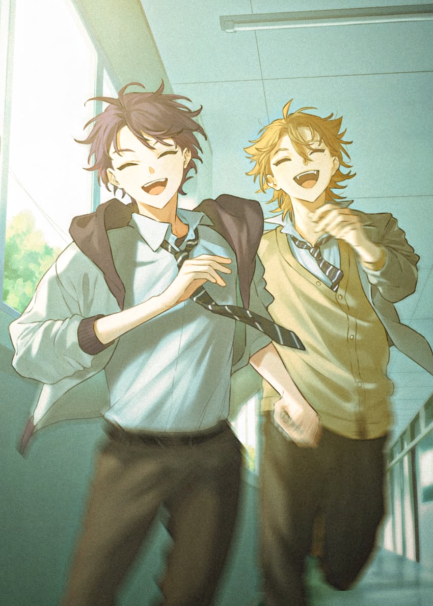 kenmochi touya and fushimi gaku (nijisanji) drawn by zmzm_hiji