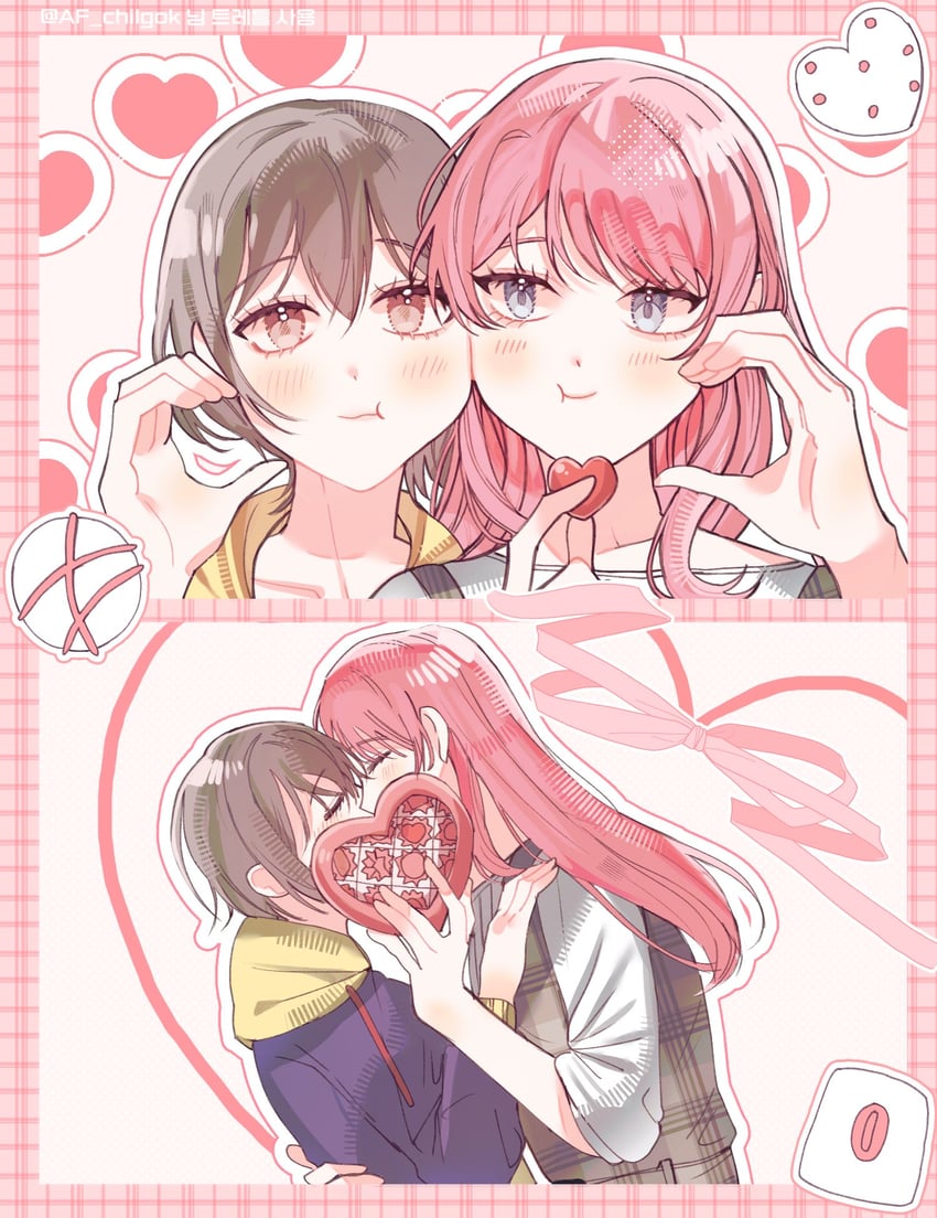 chihaya anon and takamatsu tomori (bang dream! and 1 more) drawn by i00236
