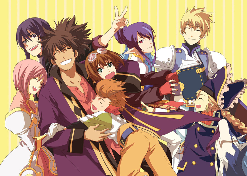 yuri lowell, estellise sidos heurassein, rita mordio, judith, raven, and 4 more (tales of and 1 more) drawn by ayumiso