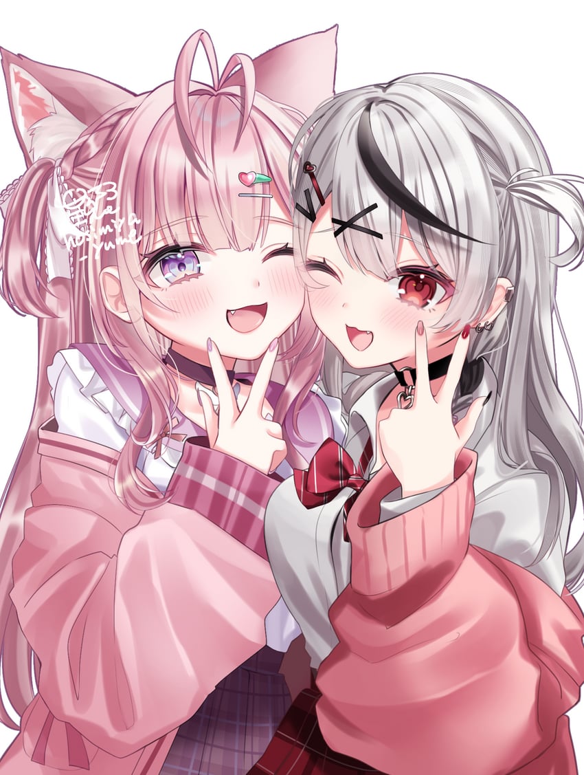 sakamata chloe and hakui koyori (hololive) drawn by hosimiya_yume