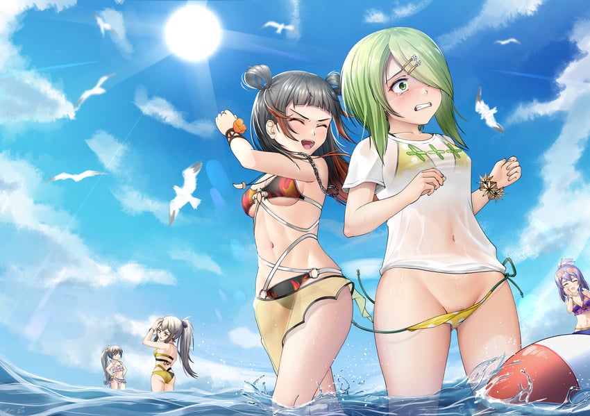 tokime shizuka, kureha yuna, aika himena, ooba juri, and miyabi shigure (mahou shoujo madoka magica and 1 more) drawn by 2_ru