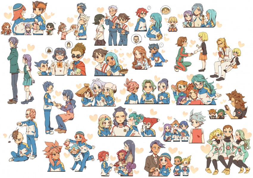 endou mamoru, kiyama hiroto, fubuki shirou, kidou yuuto, gouenji shuuya, and 32 more (inazuma eleven) drawn by honey-hopi