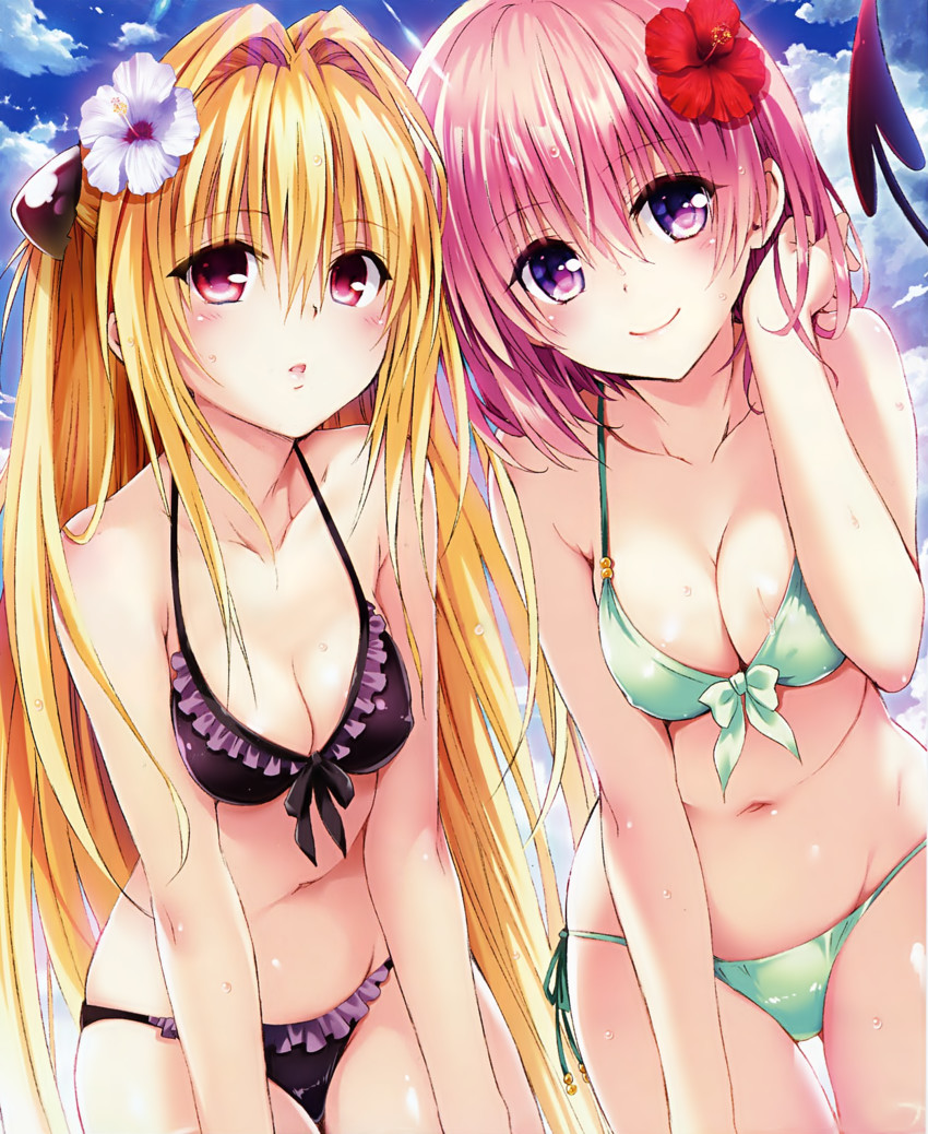 konjiki no yami and momo velia deviluke (to love-ru) drawn by yabuki_kentarou