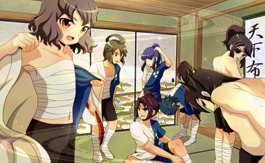 shindou takuto, kinoshita toukichirou, oda nobunaga, and maebayashi kourin (inazuma eleven and 2 more) drawn by shiramomo