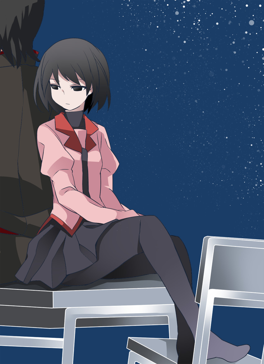 araragi koyomi and oshino ougi (monogatari) drawn by hammer_(sunset_beach)