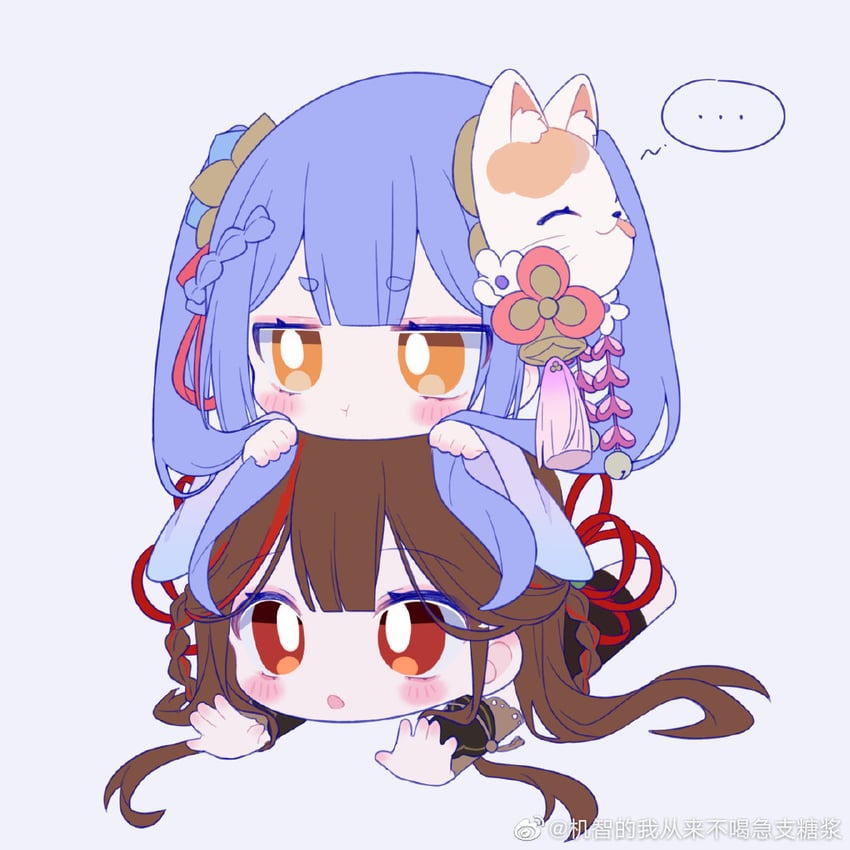 azusa and nanami (nijisanji and 2 more) drawn by nailao_yu_ni_jia_xin_cui