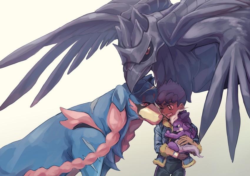 hop, corviknight, zacian, and toxel (pokemon and 1 more) drawn by komame_(st_beans)