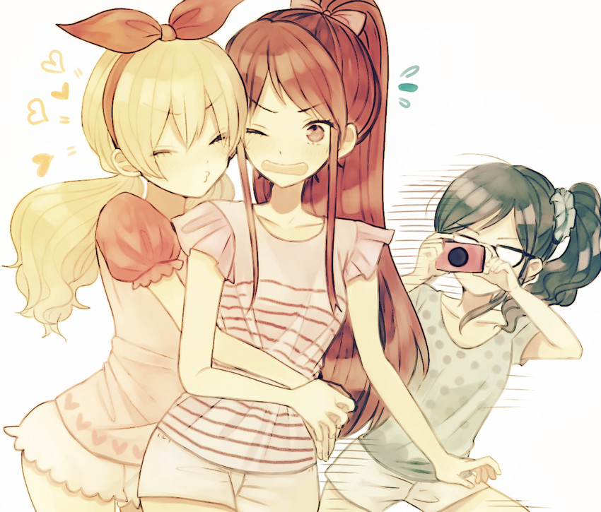 hoshimiya ichigo, kiriya aoi, and shibuki ran (aikatsu!) drawn by kurodeko