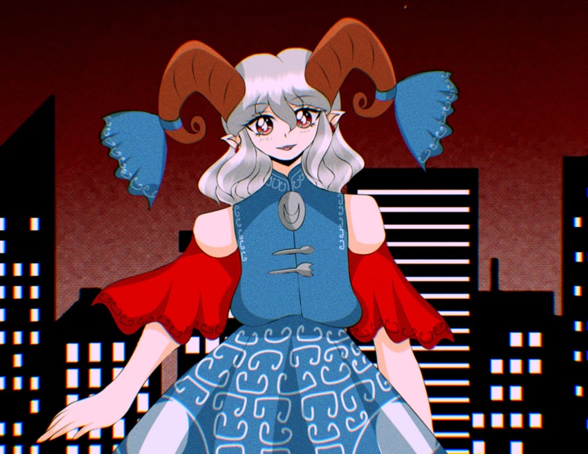 toutetsu yuuma and taotie (touhou and 2 more) drawn by yuuna_arlovskaya