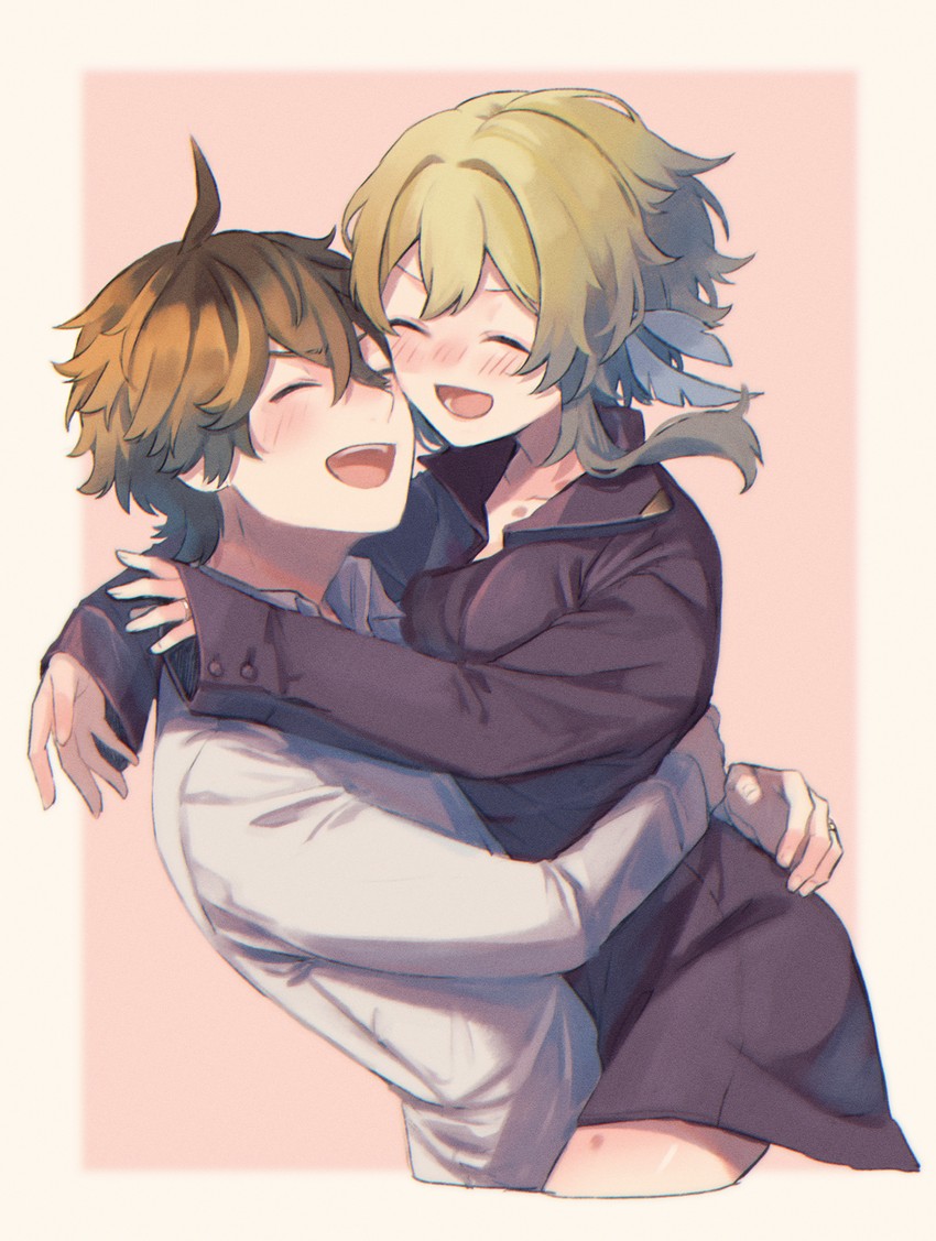 lumine and tartaglia (genshin impact) drawn by kino_(m6t2a)
