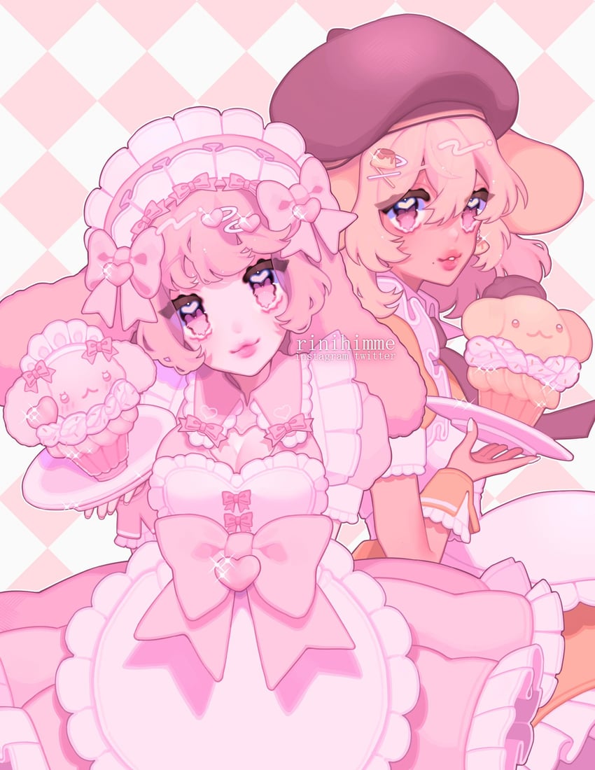 cinnamoroll and pompompurin (sanrio and 1 more) drawn by rinihimme