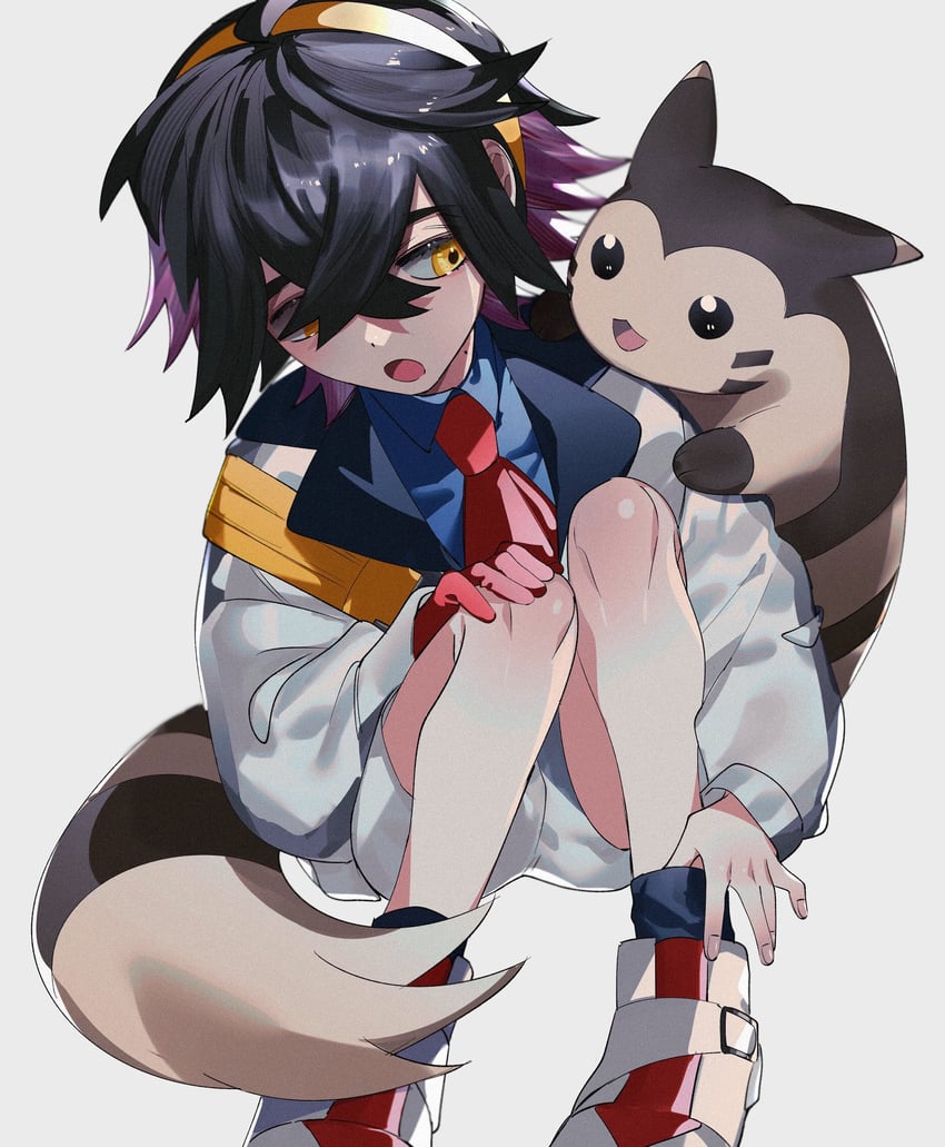 kieran and furret (pokemon and 1 more) drawn by engw_wgne