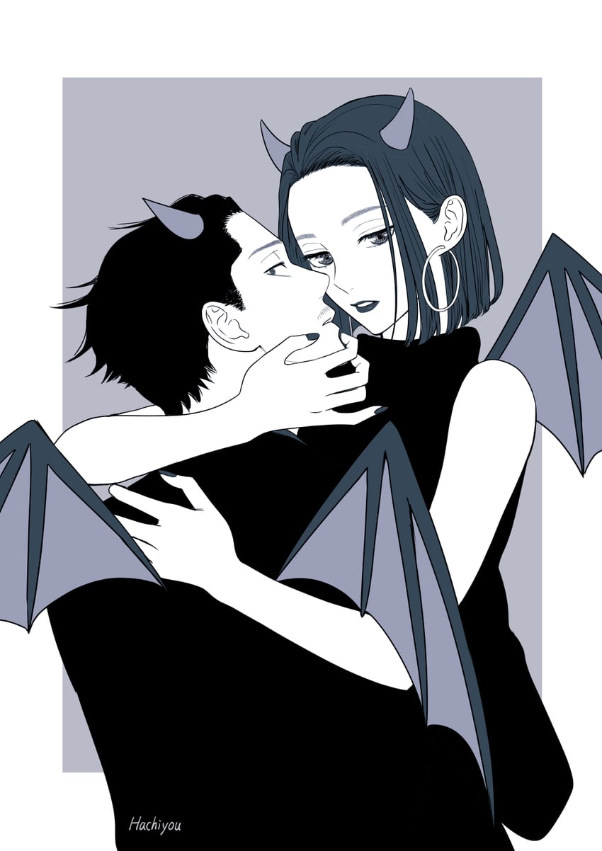 tatsu and miku (gokushufudou) drawn by hachiyou
