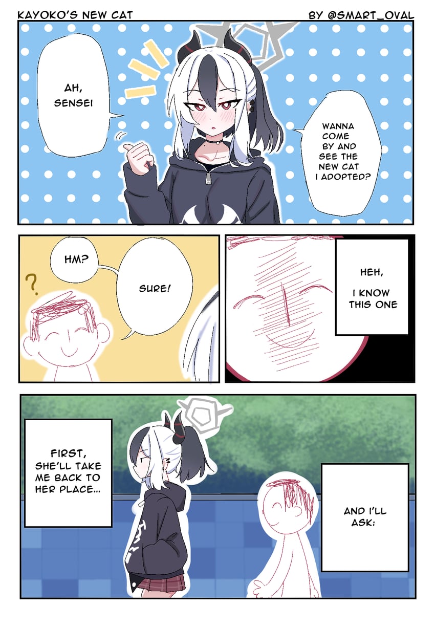 sensei, doodle sensei, and kayoko (blue archive) drawn by smart_oval